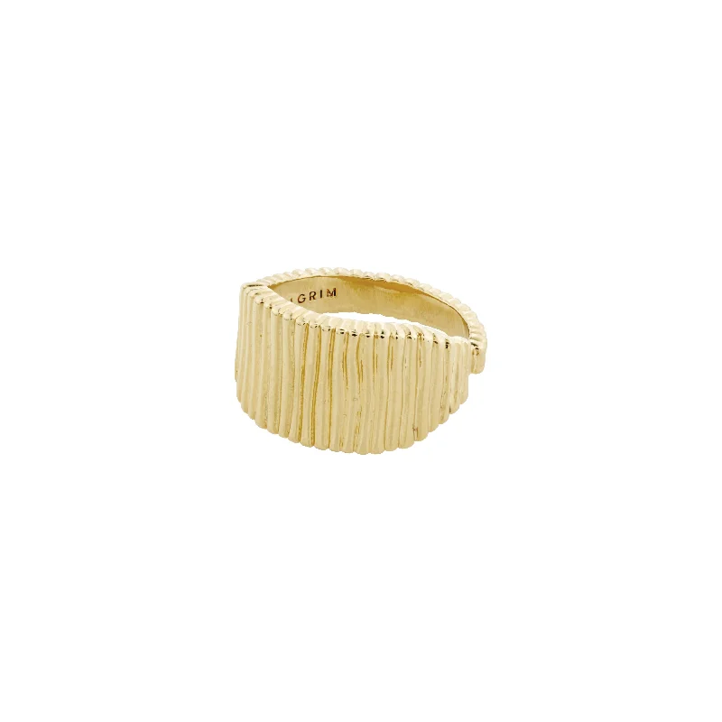 Rings perfect for holidays with gem cheer -JEMMA square signet ring gold-plated