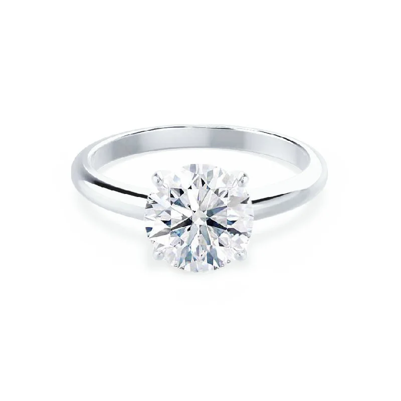 Diamond Rings for Seniors' Preference-GRACE - Round Diamond Solitaire Platinum 950 Engagement Ring