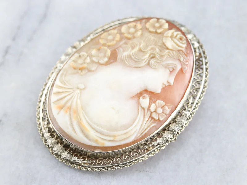 Sculpted brooches and pins with carved stone details -Art Deco Cameo Brooch or Pendant