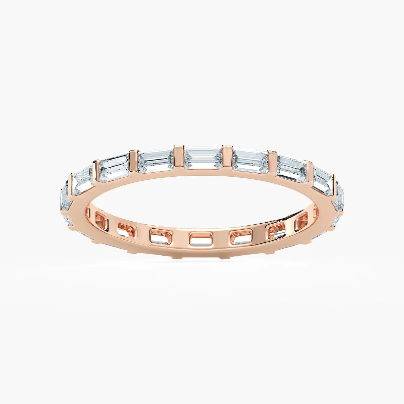 Diamond Rings for Special Occasions-Baguette Lab Grown Diamond Eternity Band