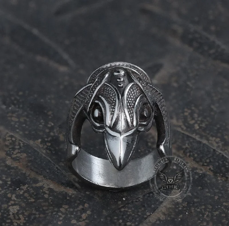 Handcrafted rings perfect for artisanal finger elegance -Battle Raven Stainless Steel Viking Ring