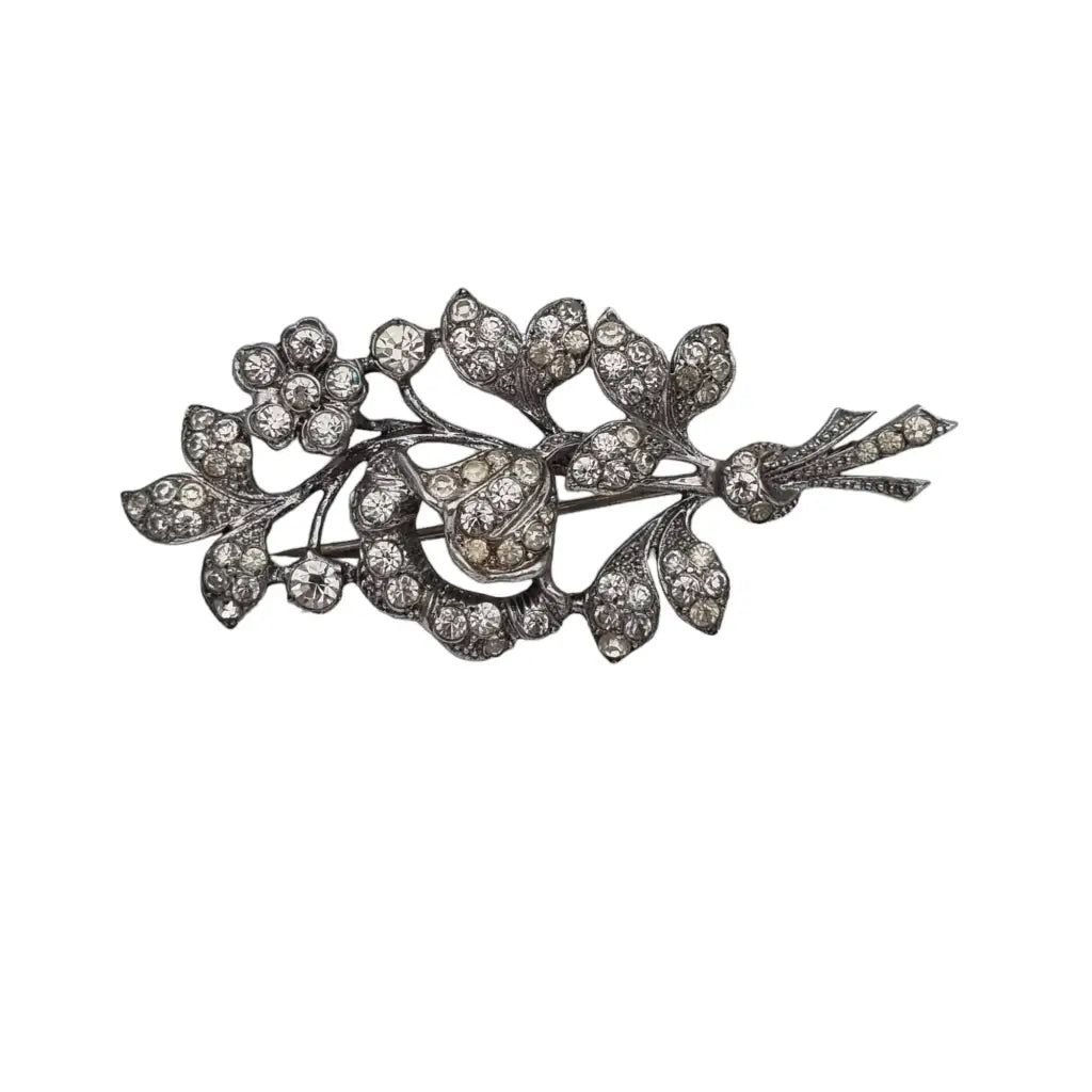 Geometric brooches and pins with sharp stone flair -Wedding bouquet brooch, flower jewelry with rhinestones.