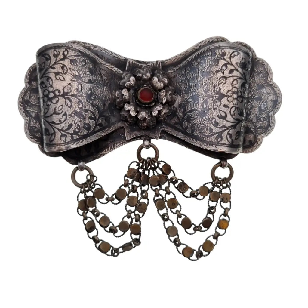 Rustic brooches and pins with hammered stone charm -Silver niello brooch, antique victorian jewelry, brooch collection.