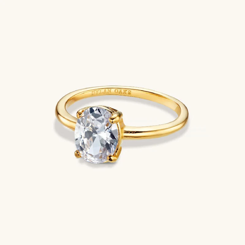 Sleek rings perfect for modern everyday finger style -Classic Diamond Ring in Gold