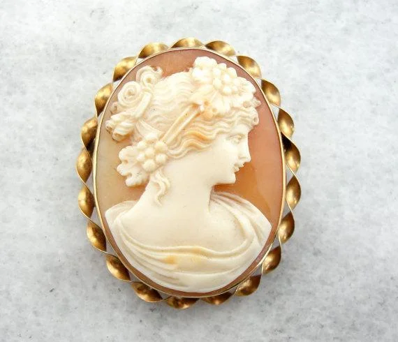 Rose gold brooches and pins for warm glow -Classical Cameo Brooch with Lovely Workmanship