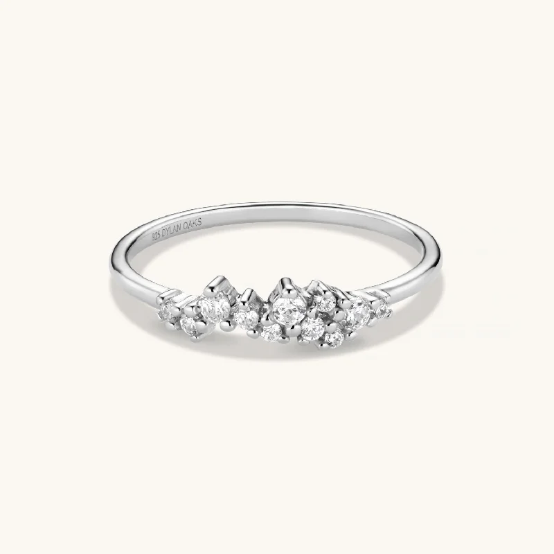 Dual-tone rings with mixed metals for versatility -Crystal Jewel Ring in Silver