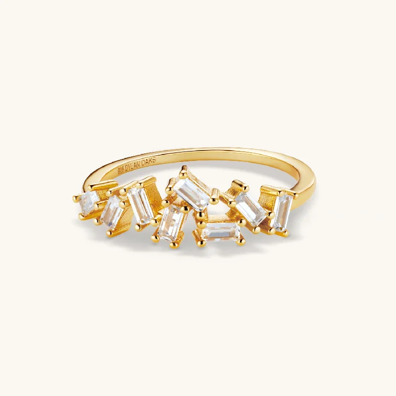 Tribal rings with cultural gemstone designs -Crystal Ring in Gold