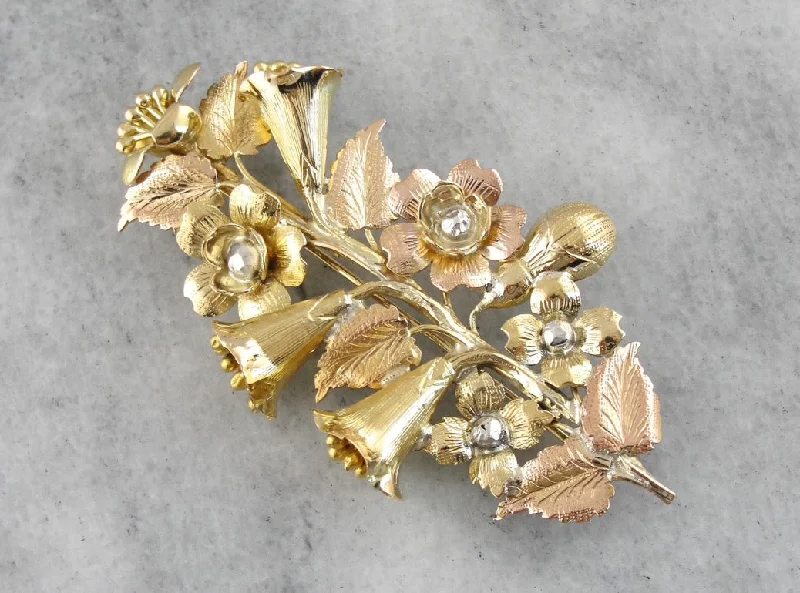 Silver brooches and pins for affordable elegance -Daisies and Daylilies Flower Brooch in Multi Color Gold