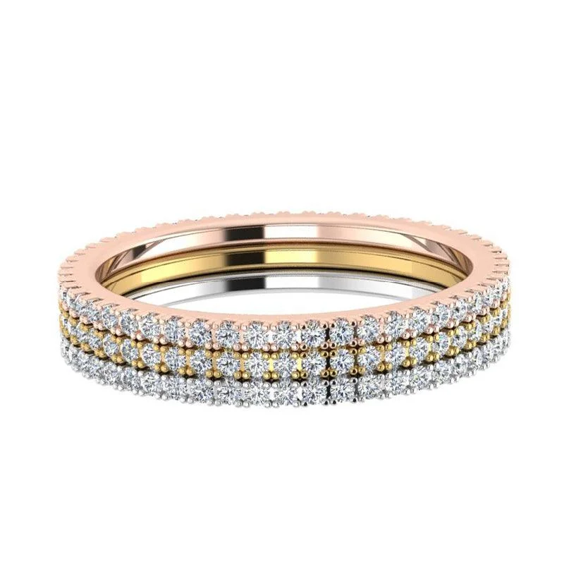 Diamond Rings for Designers' Inspiration-Diamond Eternity Stacking Rings