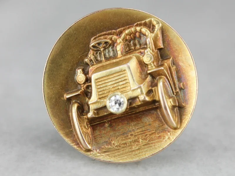 Brooches and pins perfect for teens with gems -Diamond Vintage Car Brooch