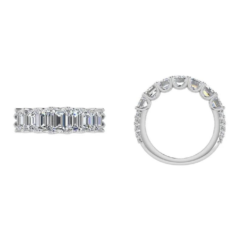 Diamond Rings for Designers' Inspiration-Emerald Cut Diamond Half Eternity Ring