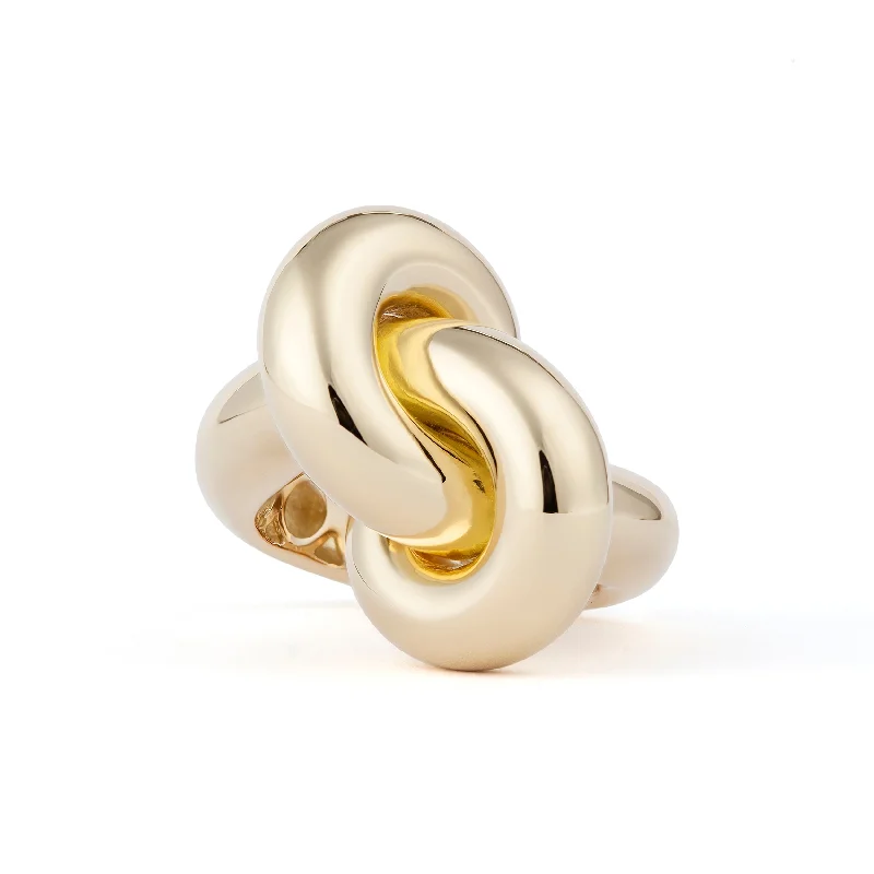 Rings perfect for kids with playful stones -Legacy Knot Big (Fat) 18K Gold Ring