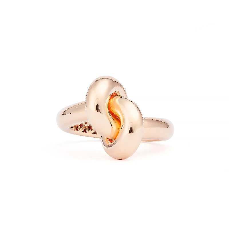 Soft rings with rose-cut gems for glow -Legacy Knot Medium (Loose) 18K Rosegold Ring