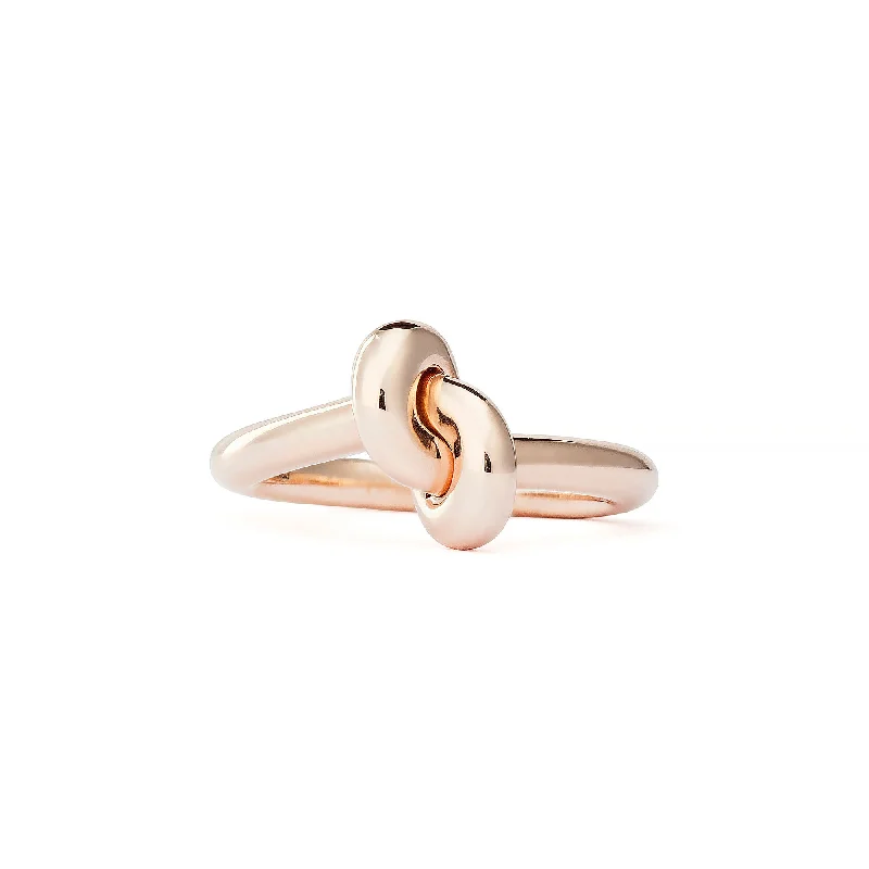 Rings featuring aquamarine for soothing blue elegance -Legacy Knot Small (Tight) 18K Rosegold Ring