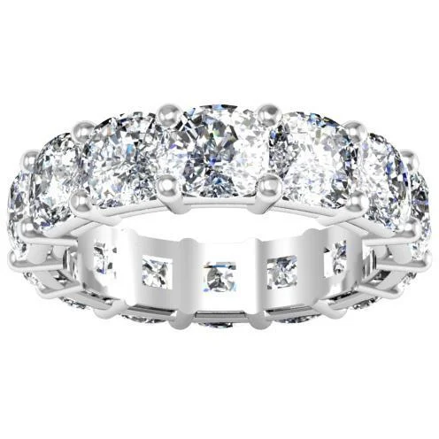 Diamond Rings for Gamers' Style-10.00cttw Cushion Cut Shared Prong Diamond Eternity Band