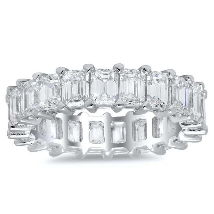 Diamond Rings for Tech Geeks' Preference-5.00 cttw Emerald Cut Shared Prong Diamond Eternity Band