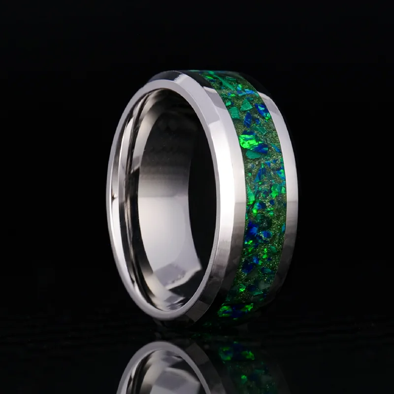 Wild rings with raw gemstone beauty -Evergreen Cobalt Chrome Glowstone Ring