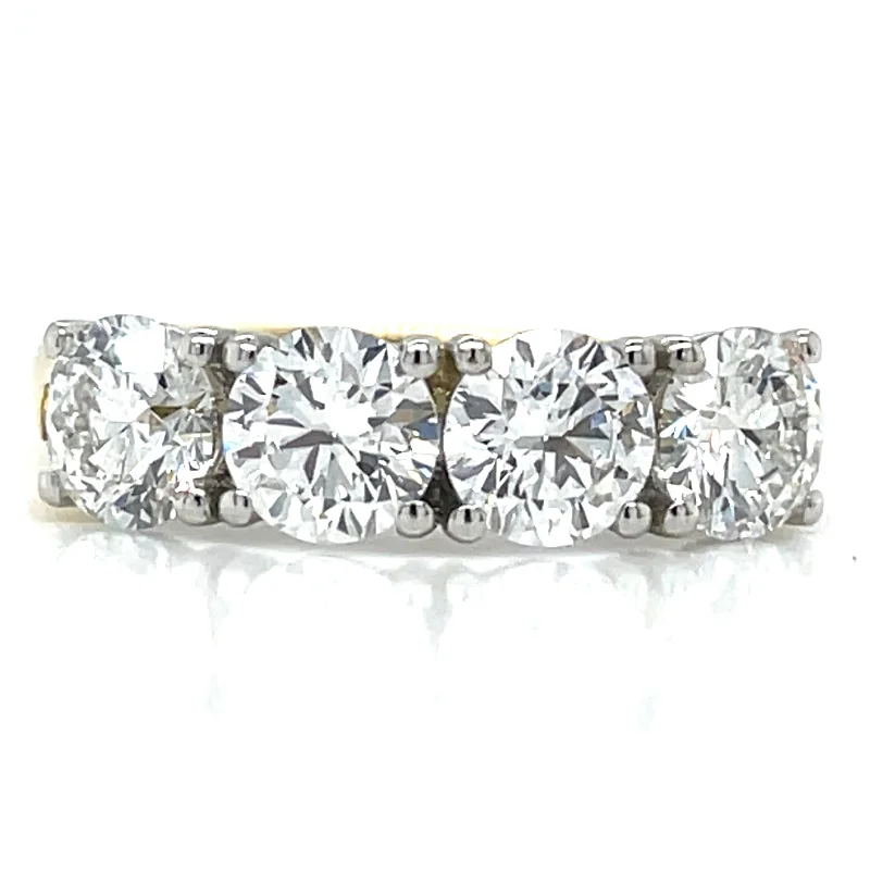 Radiant Cut Diamond Rings for Brilliant Effect-Jasmin - 18ct Yellow Gold 2ct Laboratory Grown Four Stone Diamond Ring