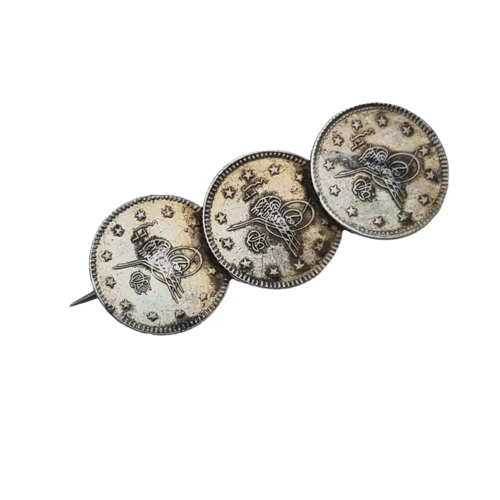 Dainty brooches and pins ideal for subtle style -Coin jewelry for women, silver coin jewelry, coin brooch.