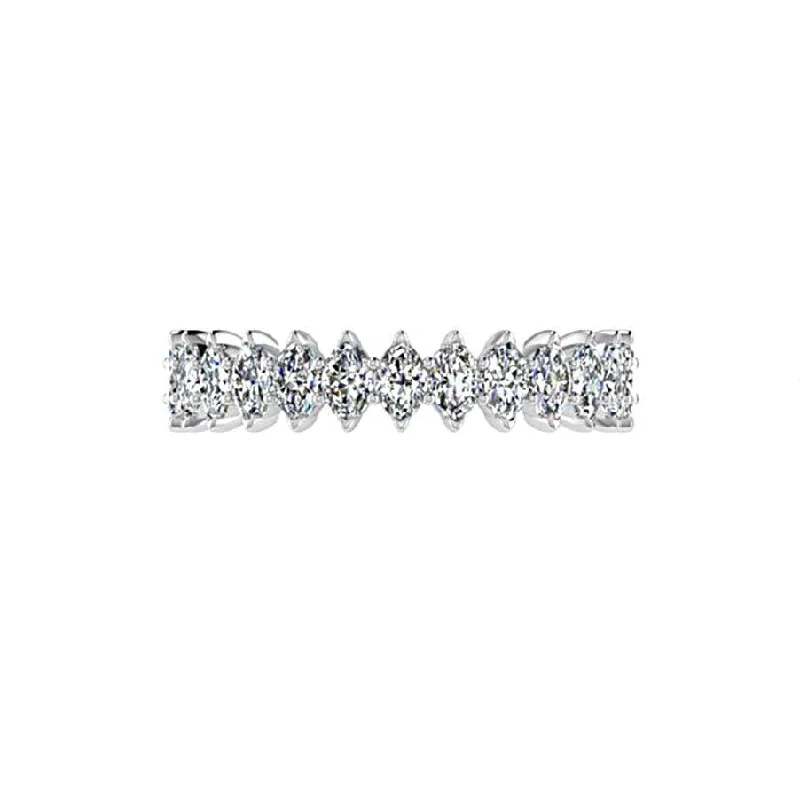 Platinum Diamond Rings for Durable Quality-Marquise Diamond Eternity Ring