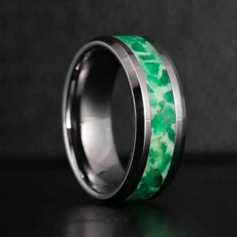 Vintage rings with intricate bands for timeless appeal -May Birthstone Ring | Emerald Glowstone Ring