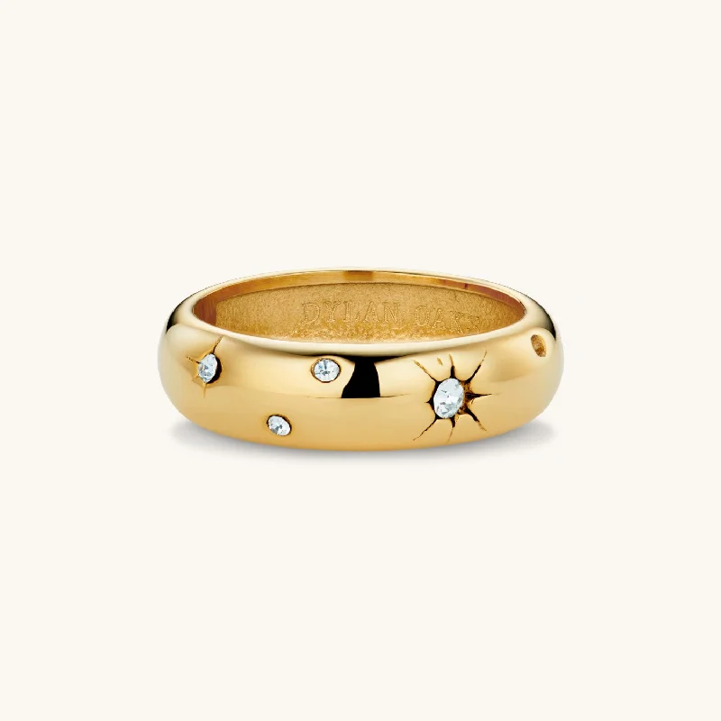 Quirky rings with offbeat gemstone flair -Maya Eternity Ring in Gold