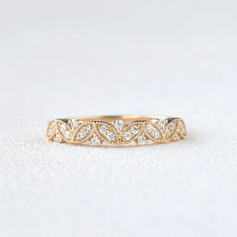 Modern rings with clean cuts for chic flair -Moissanite Stacking Solid Gold Ring