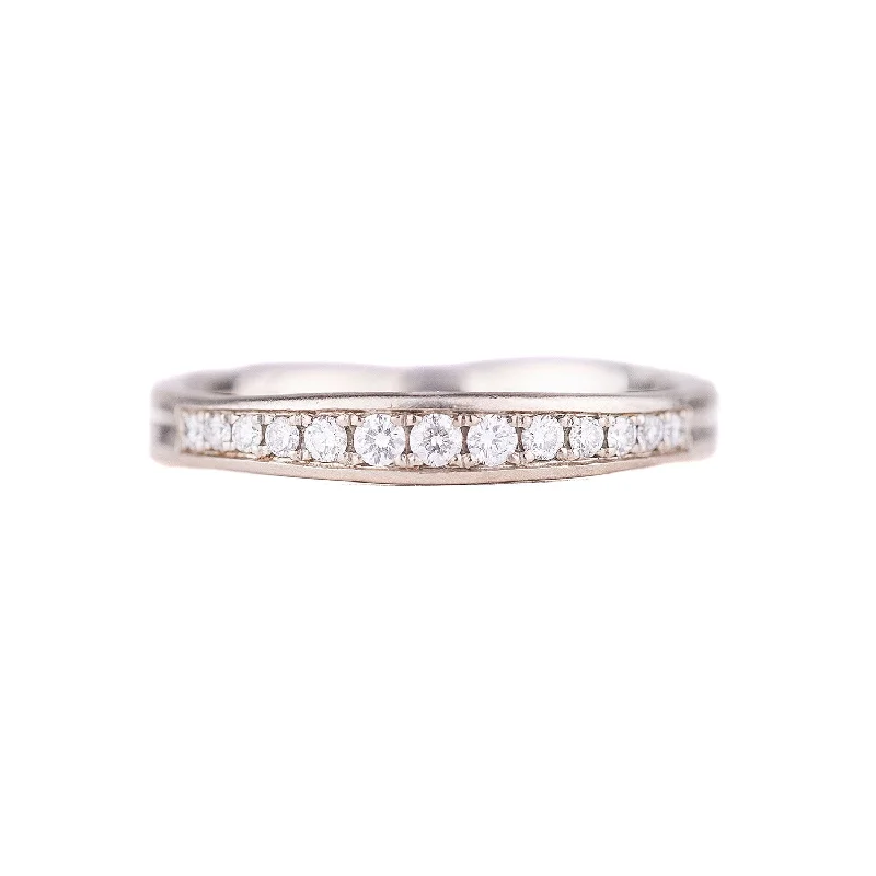 Diamond Rings for Graduation Event-14k White Gold Band with Diamonds by Matsu