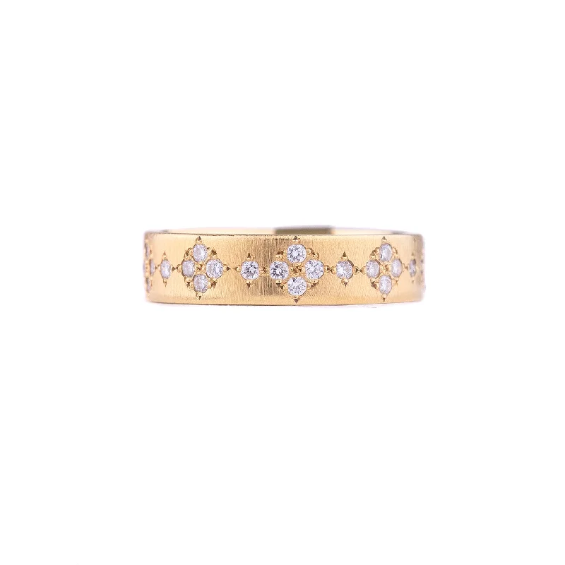 Diamond Rings for Special Occasions-Diamond Memories 18 Kt Gold Band by Adel Chefridi