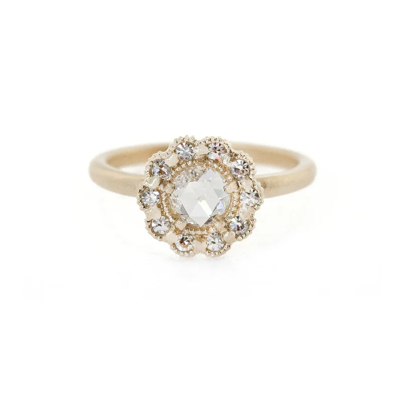 Diamond Rings for Mother's Day-Mosaic Esther Diamond and 18 KT Yellow Gold Ring By Megan Thorne