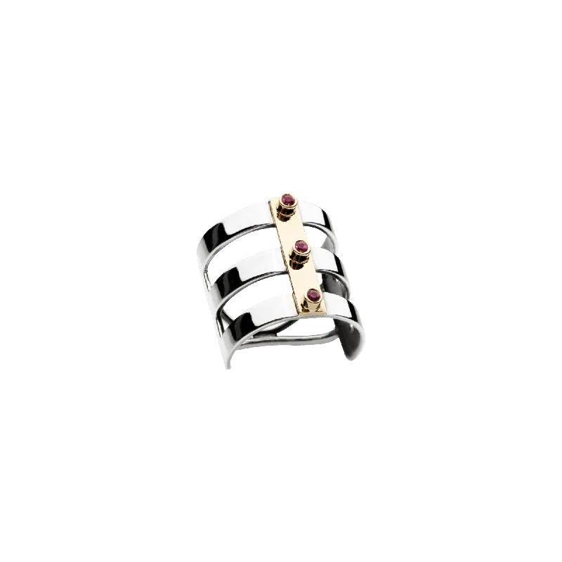 Bold rings designed for men with rugged style -Ruby District Ring Silver, Gold