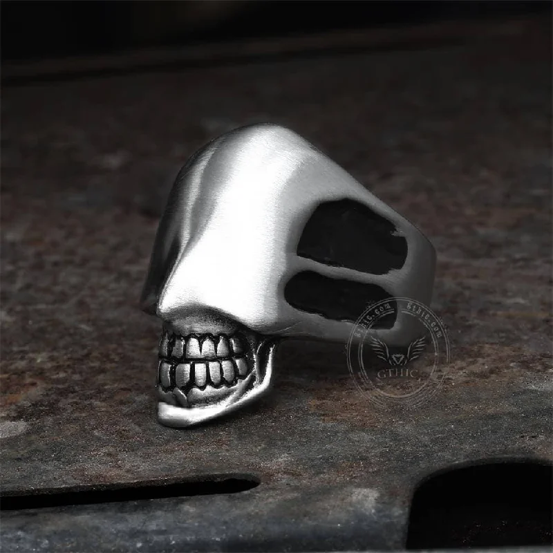 Rings inspired by planets with gem shine -Faceless Man Stainless Steel Skull Ring