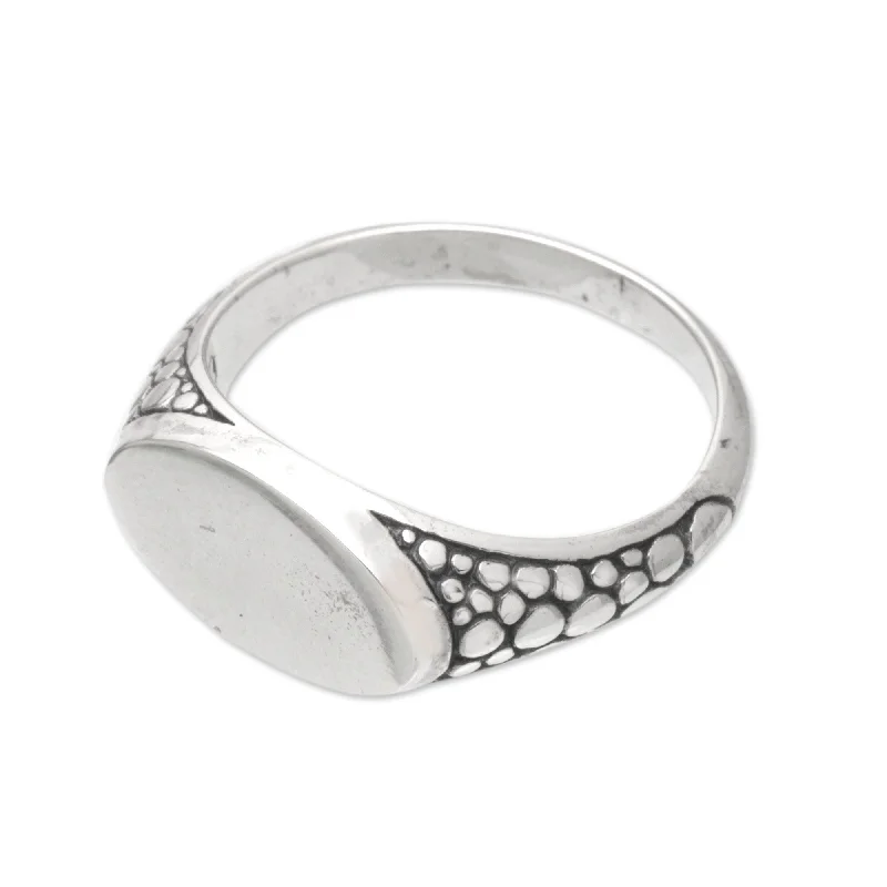 Open rings with airy bands for style -Novica Handmade Fine Ocean Sterling Silver Domed Ring