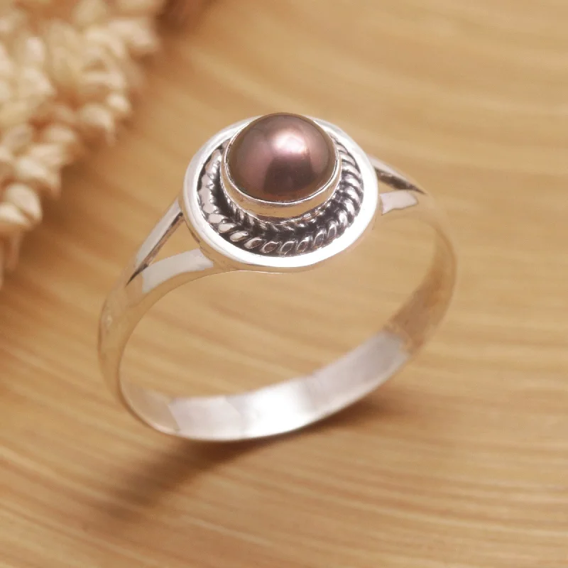 Sleek rings perfect for modern everyday finger style -Novica Handmade Perfect Shield Cultured Pearl Single-Stone Ring