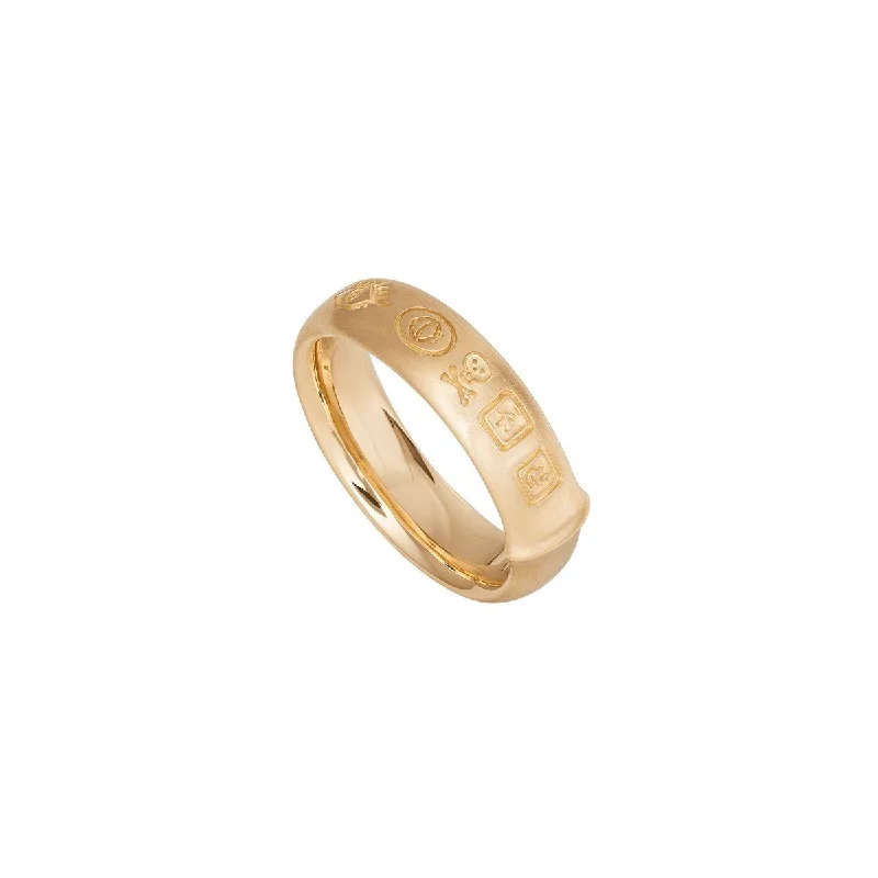 Rings featuring agate for banded gem beauty -Julius men's 6,5 mm. 18K Gold Ring