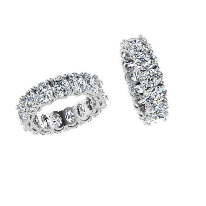 Thick Diamond Rings for Sturdy Appearance-Oval Diamond Full Eternity Ring