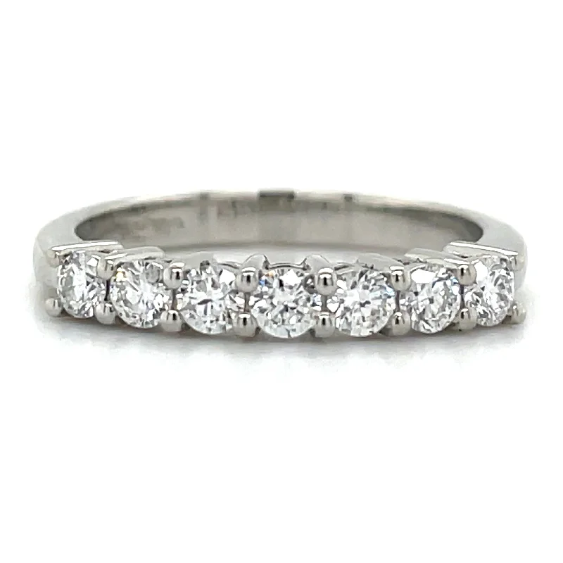 Oval Diamond Rings for Graceful Shape-Platinum 0.50ct 7 Stone Laboratory Grown Diamond Ring