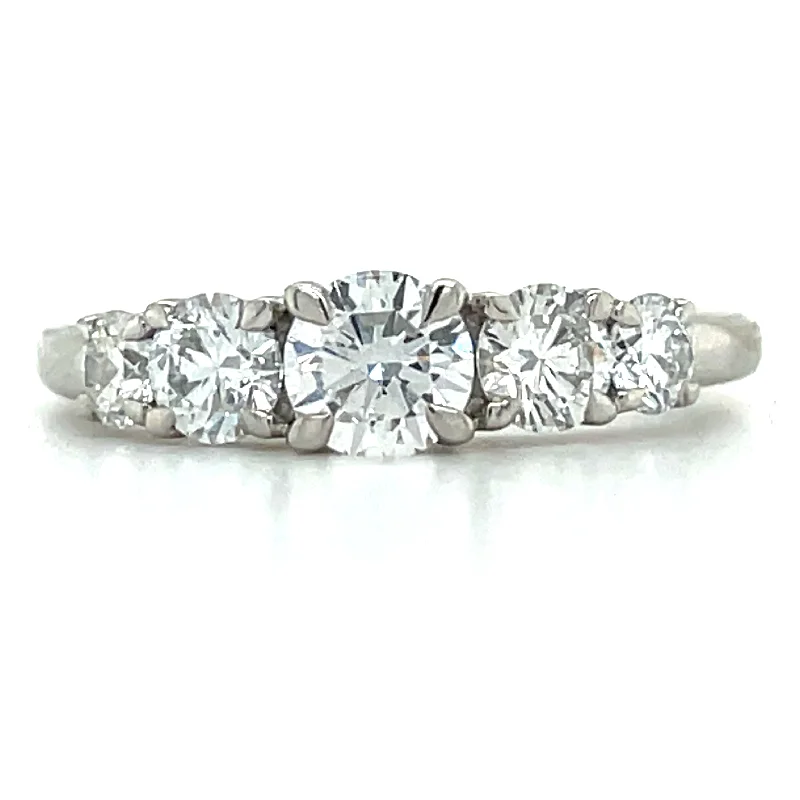 Waterproof Diamond Rings for Everyday Wear-Platinum Five Stone 1.04ct Laboratory Grown Diamond Eternity Ring