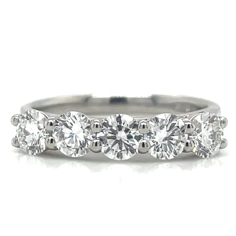 Diamond Rings for Wedding Day-Platinum 1.22ct Laboratory Grown Five Stone Diamond Eternity Ring