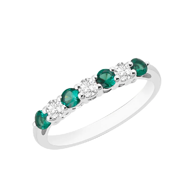 Diamond Rings for Pet Lovers' Gift-Platinum Emerald and Diamond Eternity Ring