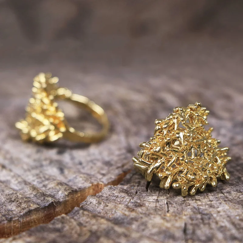 Rings featuring smoky quartz for subtle depth -TERRA Gold Plated Ring