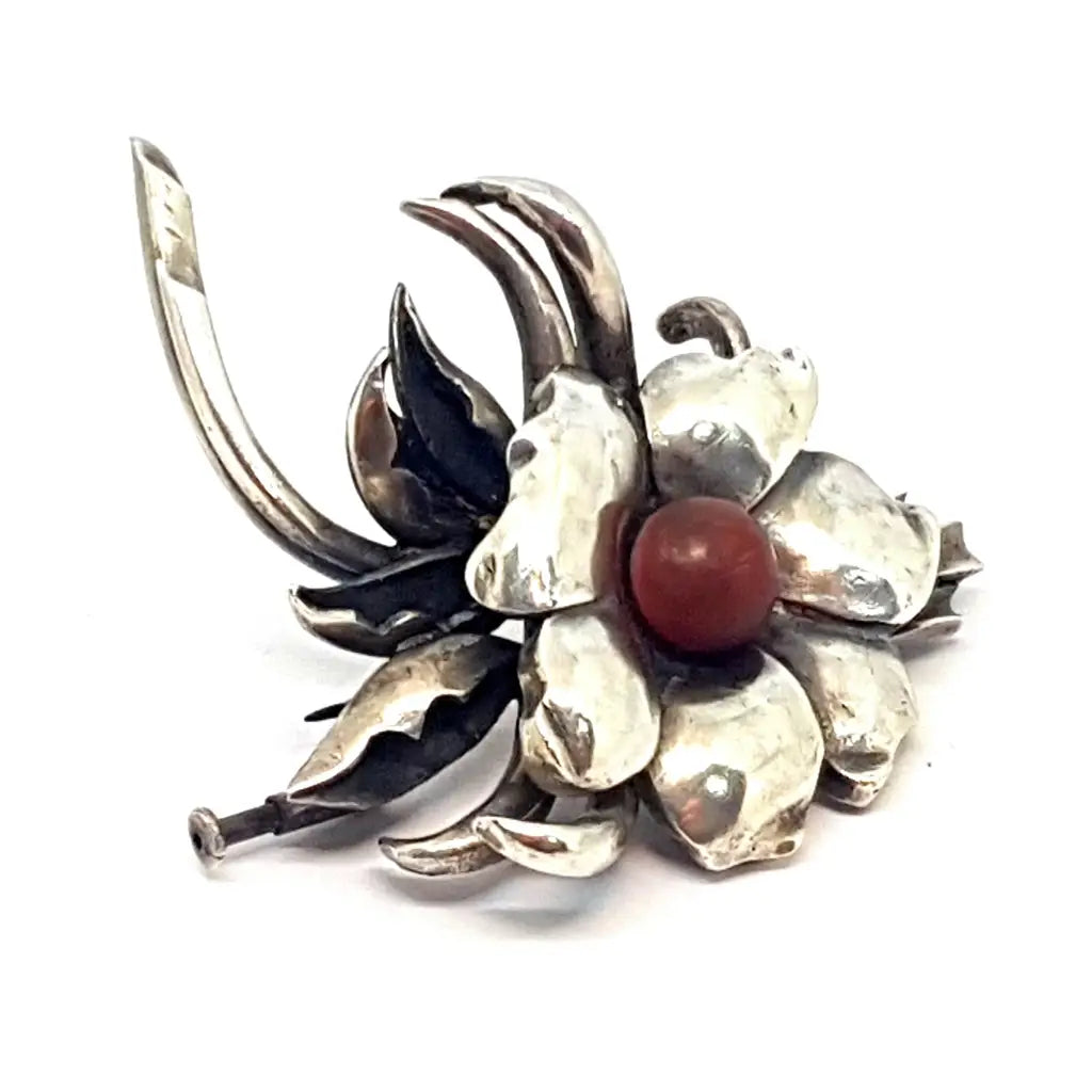 Birthstone brooches and pins with personal picks -Bouquet of flowers, silver brooch, circa 1960., original brooch, antique jewelry.