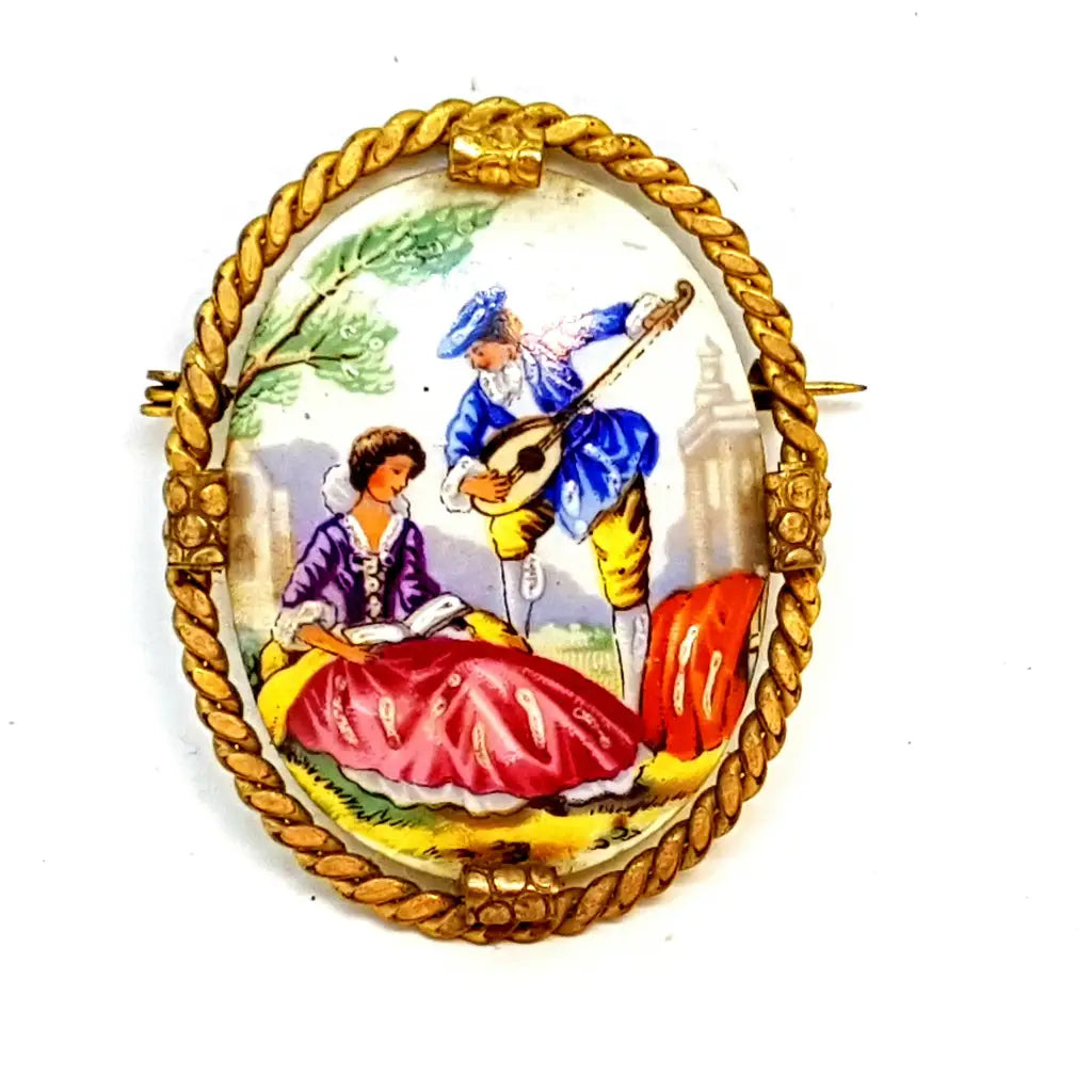 Elegant brooches and pins perfect for chic outfits -Give a jewel of French art, a Limoges porcelain brooch.