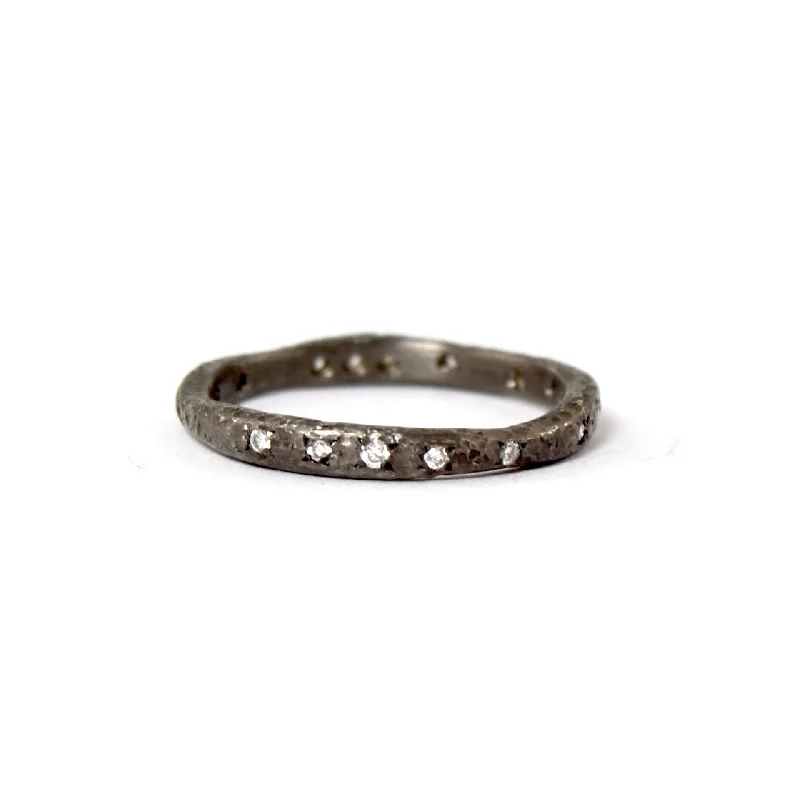 Diamond Rings for Athletes' Choice-Black Rhodium Plated with Diamonds Ring by Yasuko Azuma