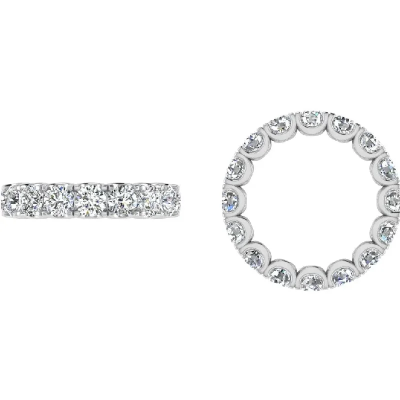 Halo Diamond Rings for Sparkling Effect-Round Diamond Eternity Ring In 18k White Gold