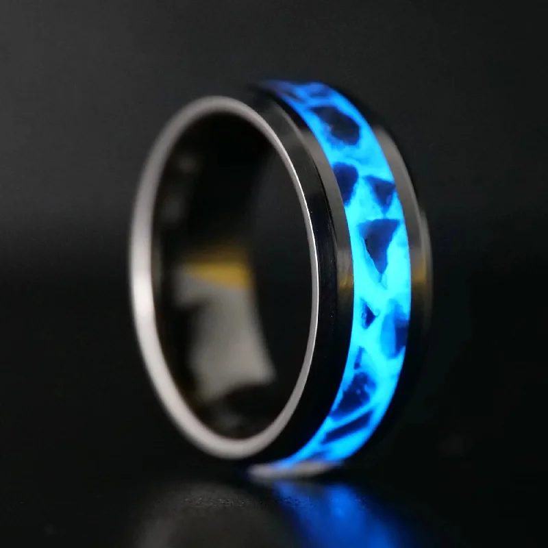 Rings with opal stones for shifting iridescent glow -September Birthstone Ring | Sapphire Glowstone Ring