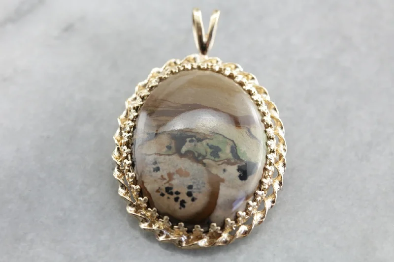 Brooches and pins featuring smoky quartz for depth -Stunning American Biggs Jasper Brooch or Pendant