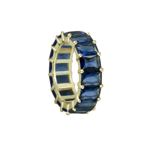 Rings featuring vivid gems for fierce style -THE BLUE COLORED BAND