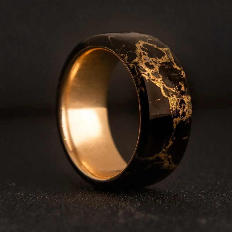 Rings crafted with eco-friendly stones for sustainability -The Heretic | Trustone and Gold Ring