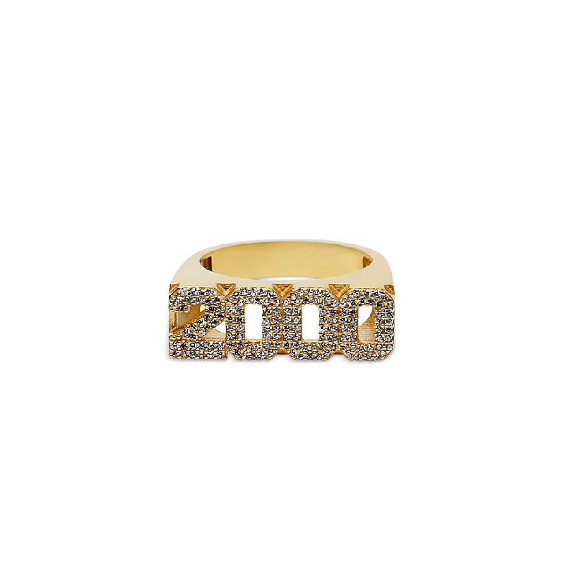 Rings perfect for gifting with gem sparkle -THE ICED OUT YEAR RING